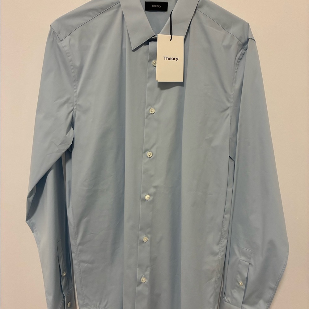 Theory Blue Dress Shirt Classic Business Style